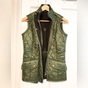Women’s Barbour quilted olive vest. US 6 / UK 10